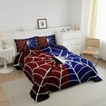 thumbnail image 3 of Erosebridal Gothic Spider Bedding Comforter Set, Spider Web Print Down Comforter, Halloween Room Decor, Red Blue, Reversible 2 Pieces, 3 of 8