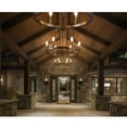 thumbnail image 6 of Magic Home 6-Light Wagon Wheel Chandelier,Modern Farmhouse Large Round Chandelier,Round Kitchen Island Light,Black frame + black lamp head, 6 of 9