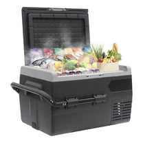 Smad Car Fridge, 50L Camping Mini Fridge Freezer, Quiet Electric Compressor Cool Box, Black, 12V/24V