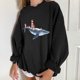 thumbnail image 4 of Sudadera extragrande de lana de manga larga con cuello redondo y estampado de océano salvaje para mujer Fridja fhghd228, 4 of 9