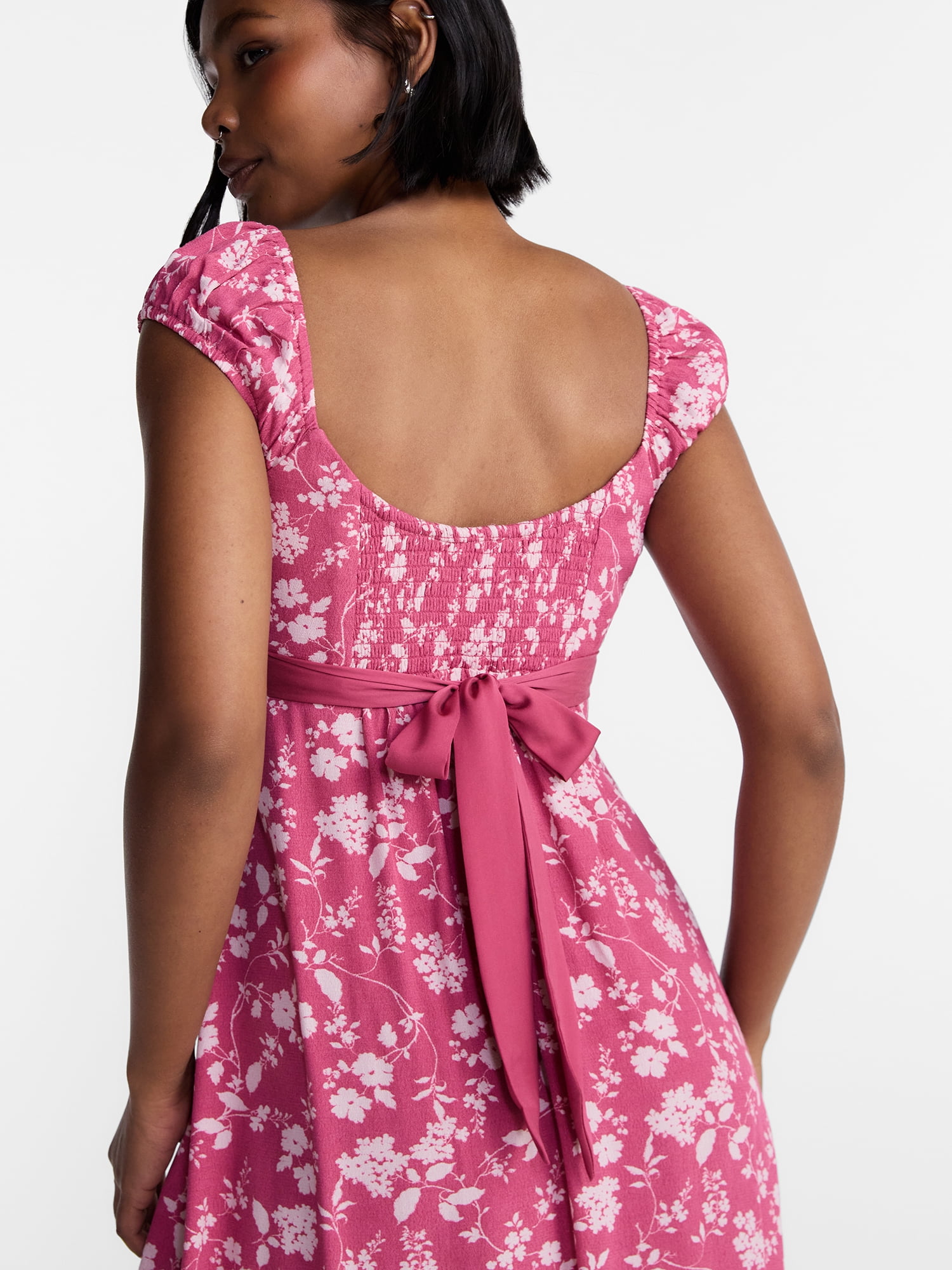 No Boundaries Woven Babydoll Mini Dress, Women’s XXS-XXL