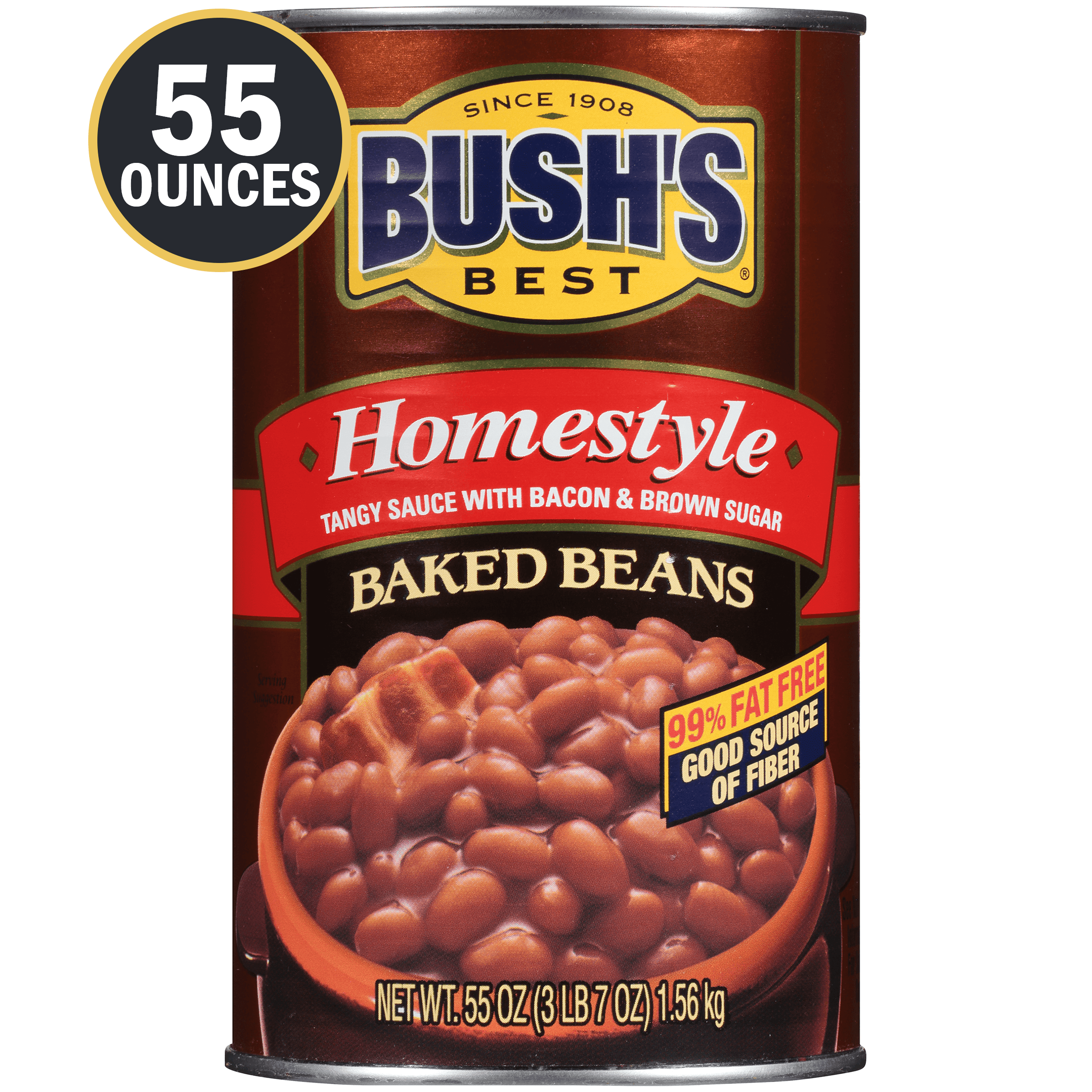 BUSH'S Homestyle Baked Beans, 55 oz Canned Beans