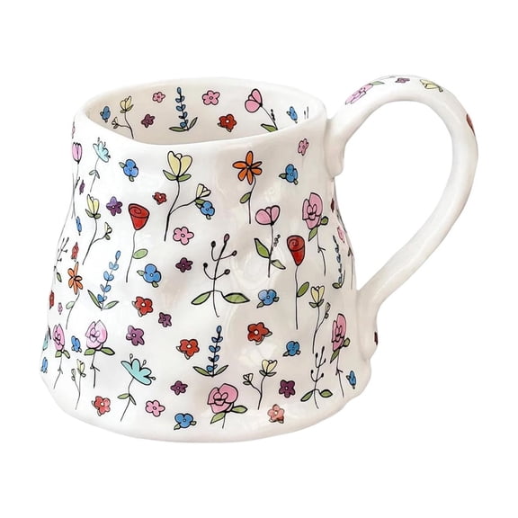 Large Capacity Aesthetic Ceramic Breakfast Mug, Cute Daily Coffee Milk Drinking Cup For Home Use
