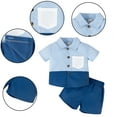 thumbnail image 2 of LYMAYTER Kids Boys Shirts Outfits 2PCS Toddler Cotton Short Sleeve Cardigan +shorts Sets for 5-12 T, 2 of 9