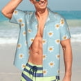 thumbnail image 4 of Uemuo Daisies Flowers Printed Regular Fit Short Sleeve Casual Hawaiian Shirt for Men,Aloha shirt,Tropical shirt,Floral print shirt,Vacation Beach shirt-, 4 of 9
