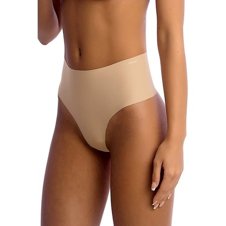 COVER GIRL Shapewear Seamless High Waisted Thong Underwear Breathable Tummy Control Shaping Thong Panties (XLarge  Nude)