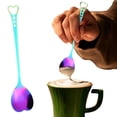 thumbnail image 2 of Stainless Steel Table Spoon - Heart Shaped Hollow Stainless Coffee Spoons Multi Color Long Handle Dessert Spoons Tea Spoons For Afternoon Tea, 2 of 9
