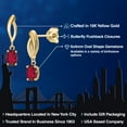 thumbnail image 2 of Gem Stone King 10K Yellow Gold Ruby Red Mystic Topaz Stud Dangle Earrings for Women | 1.00 Cttw | Gemstone November Birthstone | Oval 6X4MM, 2 of 6
