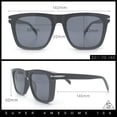 thumbnail image 3 of City Hipster Oversized Rectangle Horn Rim Retro Sunglasses Slate - Black, 3 of 8