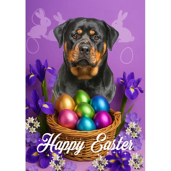 Rottweiler - Best of Breed Easter Holiday Outdoor Garden Flag 12" x 17" Mailbox Flag Dog Flag