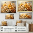 thumbnail image 4 of Designart "Beige Sunflowers love expression IV" Floral Floater Framed Wall Art Living Room, 4 of 7