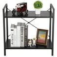thumbnail image 4 of ZenStyle 2-Tier Particle Board Storage Shelves with Metal Frame, 22.44"H x Black, 1-Pack, 4 of 10