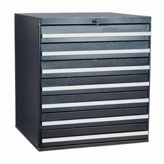 Craftline 7 Drawer Metal Storage Cabinet with Knob Lock  Black