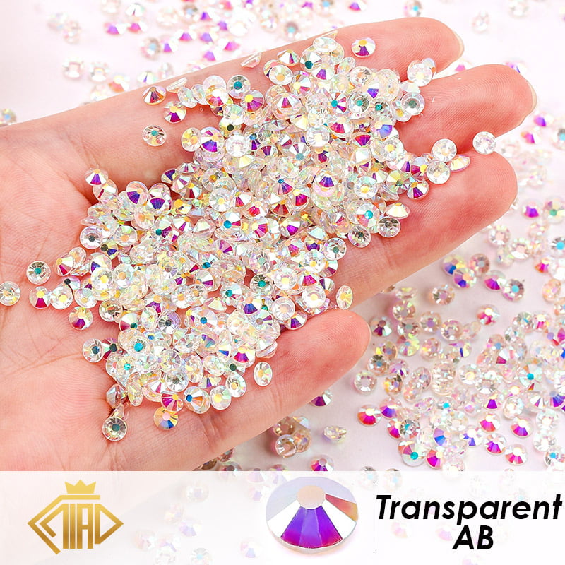 Feildoo 1440 Pieces Flat Crystal Rhinestone Glue Fixed Round Stones Glass  Nails Diamonds For Crafts Nails Clothes Shoes Bags Diy Art,Crystal Purple 