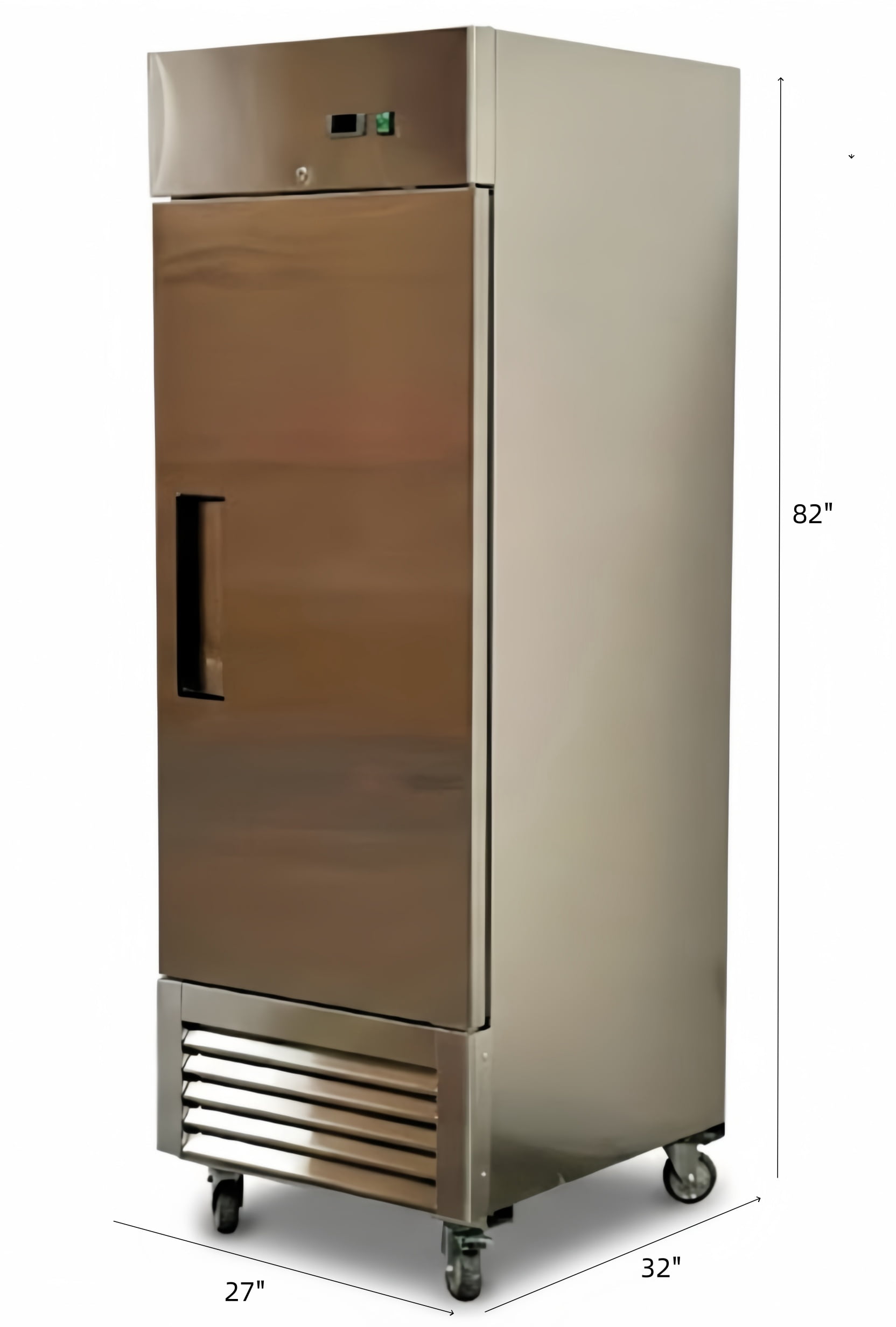 Commercial Reach-In Upright Refrigerator, 27 inch, 17.2 cu. ft, Stainless Steel exterior, Cooler Depot.