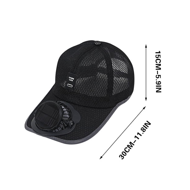 Gorra de béisbol con ventilador solar recargable para hombres, con protección solar, ajustable y ligera para actividades al aire libre en primavera y verano.