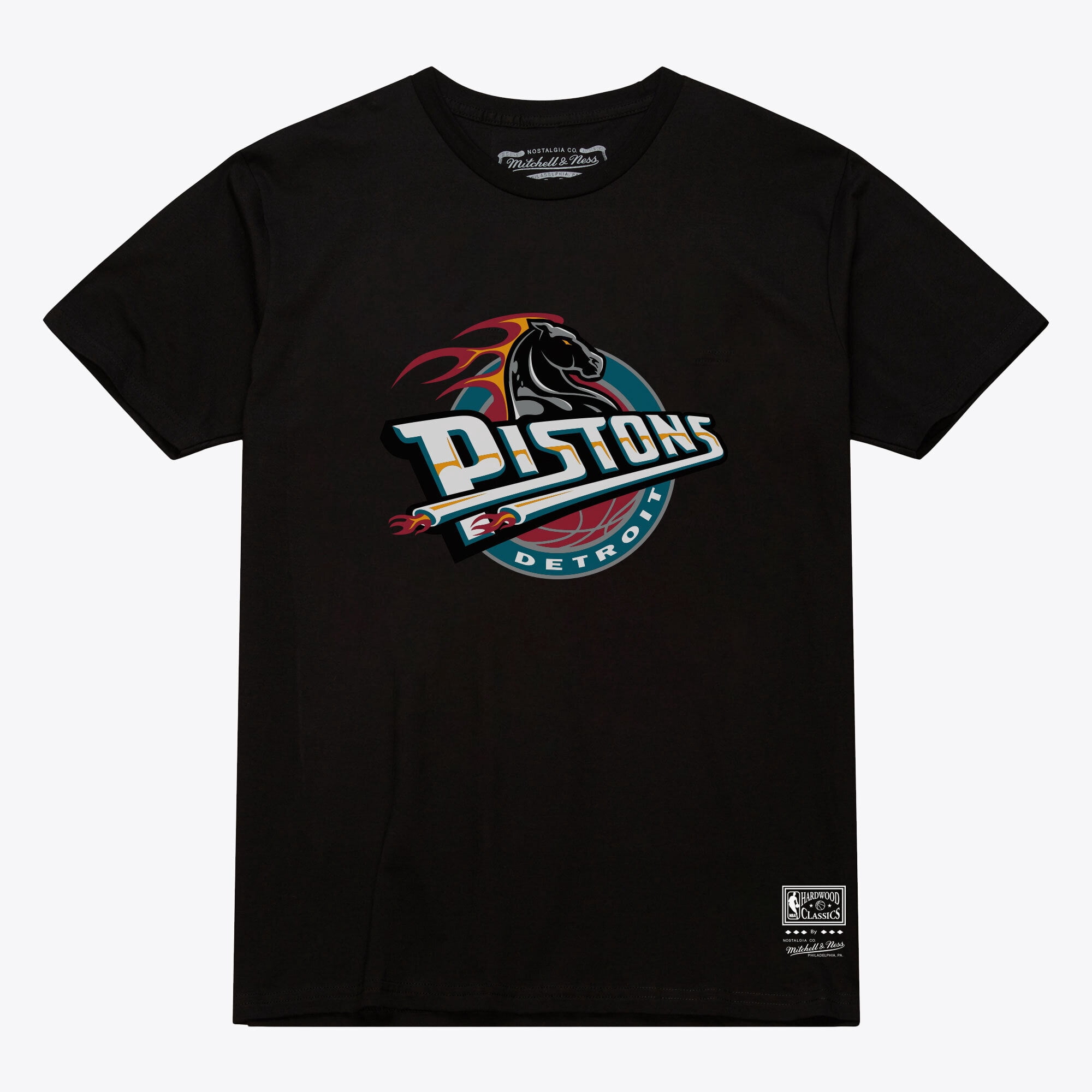 Unisex Mitchell & Ness Black Detroit Pistons Hardwood Classics Arch T-Shirt