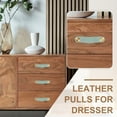 thumbnail image 6 of Uxcell Leather Drawer Pulls Leather Handle Hole Center Cabinet Dresser Knobs with Screws for Dresser Cupboard Closet Doors Blue 6.3 Inch, 6 of 7