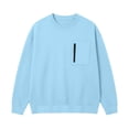 thumbnail image 5 of Men's Crewneck Sweatshirt Pullover Casual Loose Fit Sport Tops Midweight Long Sleeve Basic Sweatshirts with Zipper Chest Pocket, 5 of 6