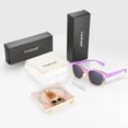 thumbnail image 6 of Leafael Personalized Initials Polarized Sunglasses for Women, Letter E – Two-Tone Purple Square Frame, UV400 Monogram Sunglasses, Gift for Her & Bridesmaids, 6 of 6