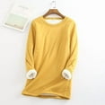 thumbnail image 2 of Women's Winter Warm Sherpa Lined Fleece Crewneck Sweatshirt Pullover Loungewear Tunic Tops Solid Color Sweatshirt Long Sleeve Pullover Loungewear ﻿, 2 of 2