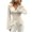 Beige, variant on Women's Cross Front Wrap Tops Lightweight Soft V Neck Flare Long Sleeve Shirts Slim Dressy Casual Solid Color Fitted Blouses S