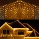 thumbnail image 1 of Luces de Cascada, Cuerda de luces Navideña 8 Modos, Luces Impermeable led para Exterior y Interior, Fairy Lights Decorativas para Fiestas, Navidad (6M 300LED/Blanco Calido), 1 of 5