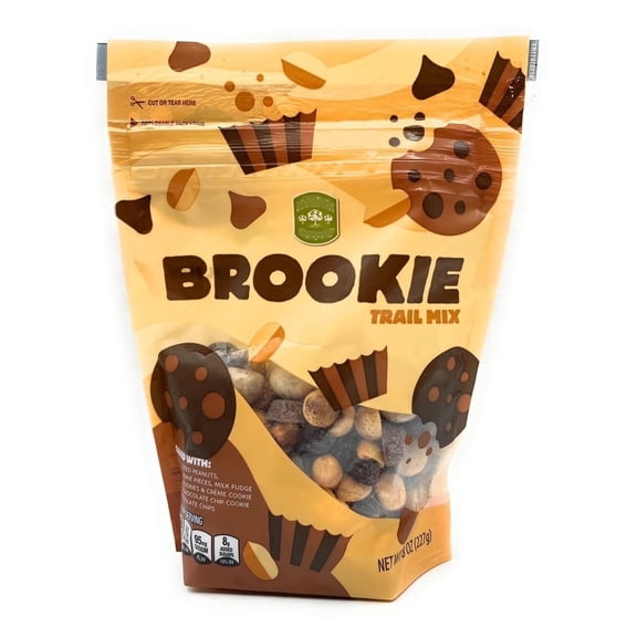 Southern Grove Brookie Trail Mix of Roasted Peanuts, Brownie Pieces, Milk Fudge, Chocolate Chips, Cookie Pieces, 1 Bag, 8 oz