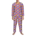 thumbnail image 3 of Naloa Yellow Lemon And Orange Men’s Pajamas Set - Long Sleeve Button Down Sleep Shirt and Pajama Bottoms Sleepwear Set-X-Large, 3 of 7