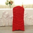 thumbnail image 2 of Balsa Circle 10 Red Satin Raised Roses Spandex Stretchable Banquet Solid Chair Covers Slipcovers, 2 of 8