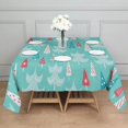 thumbnail image 3 of Turquoise Christmas Tree Pattern Square Tablecloth,Waterproof Square Table Cover,Wipeable Spillproof Washable Table Cover for Home Kitchen Party Decor 60"x60"(152x152cm), 3 of 6