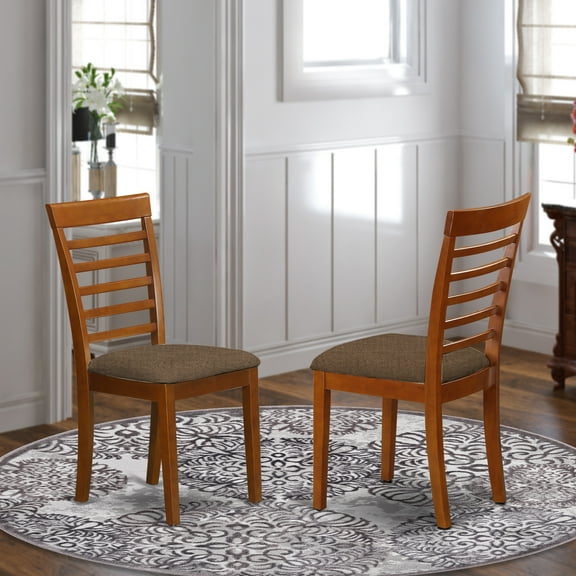 Kitchen Dining Chairs Set of 2 - Traditional Style - Saddle Brown - 37" Height