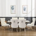 thumbnail image 3 of Foredo Elegant Velvet Chairs Set of 2, Modern Upholstered Wingback Chair with Metal Legs and Button Tufting for Dining Room Living Room, Beige, 3 of 9