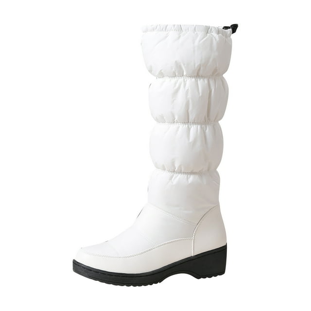 CEHVOM Bottes en Velours pour Femmes, Décontractées, Chaudes, Talons Moyens, Tube Moyen
