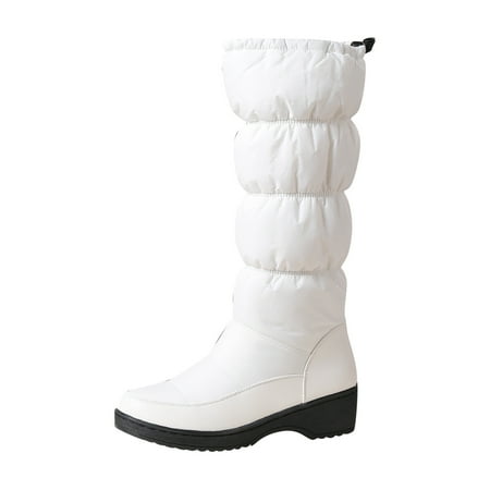 

Sentuca Women Fashion Plus Velvet Boots Casual Warm Middle Heels Middle Tube Boots Shoes