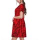 thumbnail image 2 of Fotbe Red Rose Vestido Largo de Moda para Mujer, Vestido Tipo Camiseta con Manga Corta y Estilo Casual a Rayas y Bloques de Color, 2 of 6