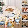 thumbnail image 4 of Fall Tablecloth Round 60 Inch Autumn Harvest Orange Blue Pumpkin Table Cloth Sunflower Maple Leaf Washable Thanksgiving Table Cover for Kitchen Dinner Room Holiday Picnic Party Indoor Outdoor Decor, 4 of 6