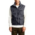 thumbnail image 2 of CharmCyan Men's Outdoor Cargo Vest Fishing Work Travel Photo Vests Zip Up Stand Collar Sleeveless Jacket With Pockets Gray XL, 2 of 8