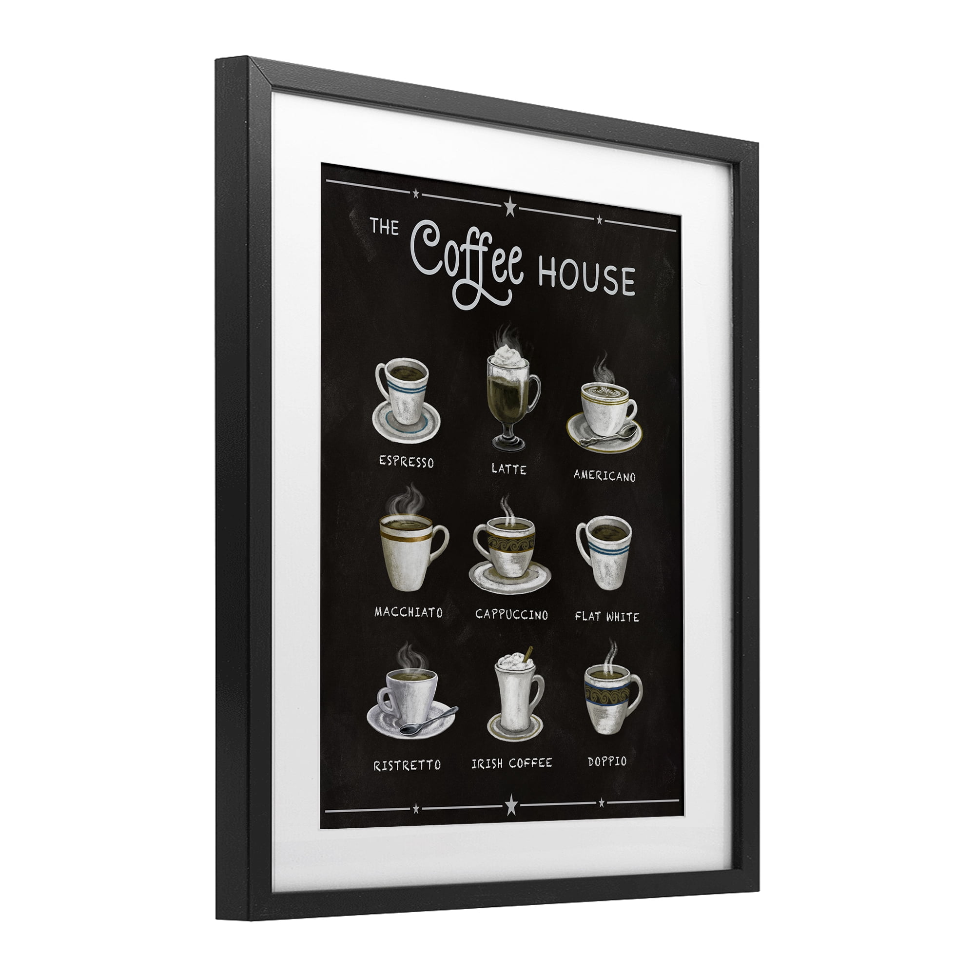 Stupell Industries The Coffee House Menu Black Framed Print Under Glass, design by Conrad Knutsen