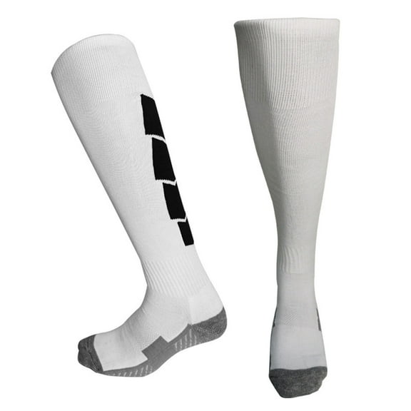 Avrnliq Cotton Soccer Knee-High Socks Moisture-Wicking - White Unisex Youth Size 140, Reinforced Toe & Heel, 1 Pair for Soccer Games & Training,Size 6-13T