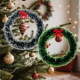thumbnail image 4 of 15 Inch Blank Artificial Green Christmas DIY Wreath, Unadorned Faux Greenery Frame with Red Bow, Customizable Base for Front Door, Window, Farmhouse Indoor Outdoor Xmas Party Handmade Decoration, 4 of 4