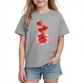thumbnail image 2 of Girls T-Shirt 100% Cotton | Kids Casual Short Sleeve Heart Jar Graphic Tee | Valentine's Day Top in Gray | Sizes 110 120 130 140 150,Size 3 T, 2 of 9