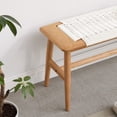 thumbnail image 4 of Set of 1 Wood Dining Bench Bed Bench, Wood Bench Solid Wooden Bench Indoor Dining Room Table Home Bedroom Bed End Restaurant Modern Hallway Furniture (White), 4 of 6
