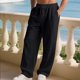 thumbnail image 4 of Pantalones largos para hombre, de ocio, con bolsillo, cordón, tubo recto, sueltos, fáciles de doblar, de moda, de poliéster, 4 of 9