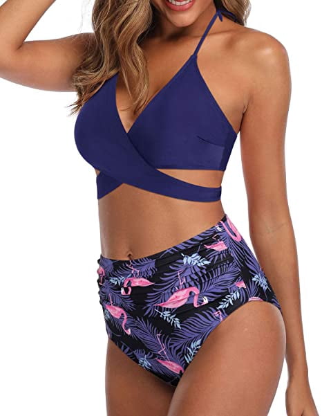 flamingo high waisted bikini
