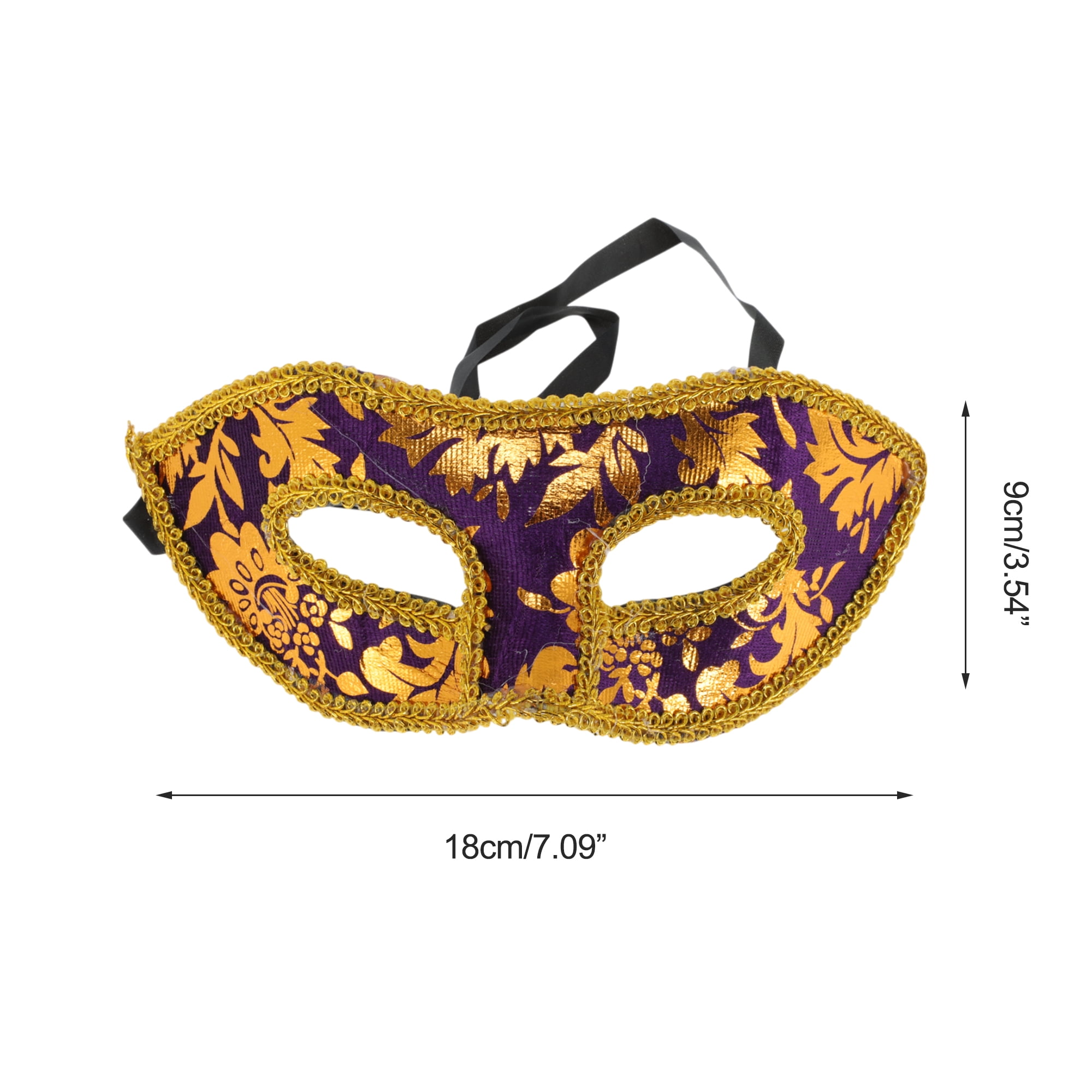 Unique Bargains 1 Box Jazz Cloth-Wrapped Flat Head Half Face Party Mask Purple