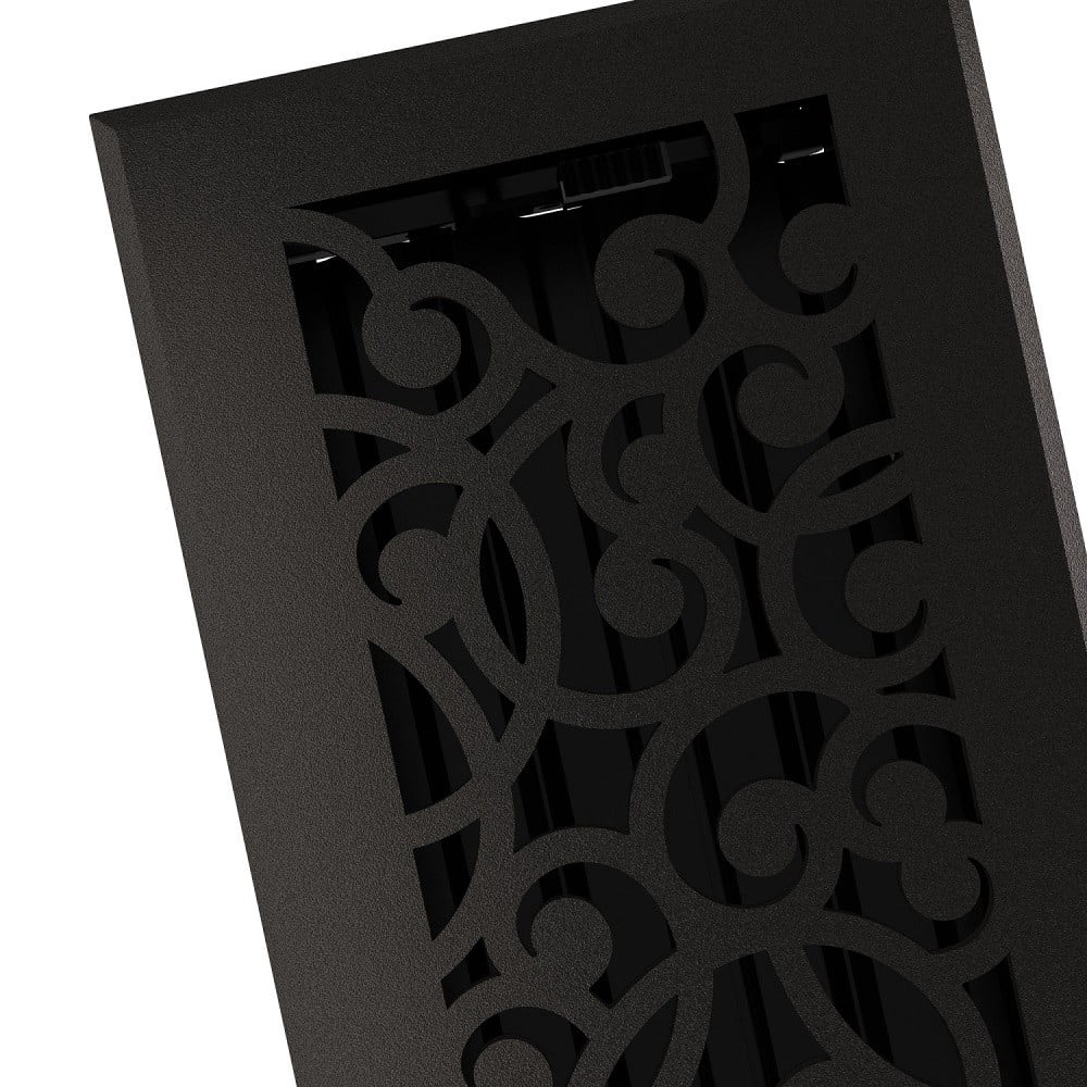 Imperial RG3375 Cast Iron Wonderland Design Louvered Floor Register - 4inch x 12inch Duct Opening