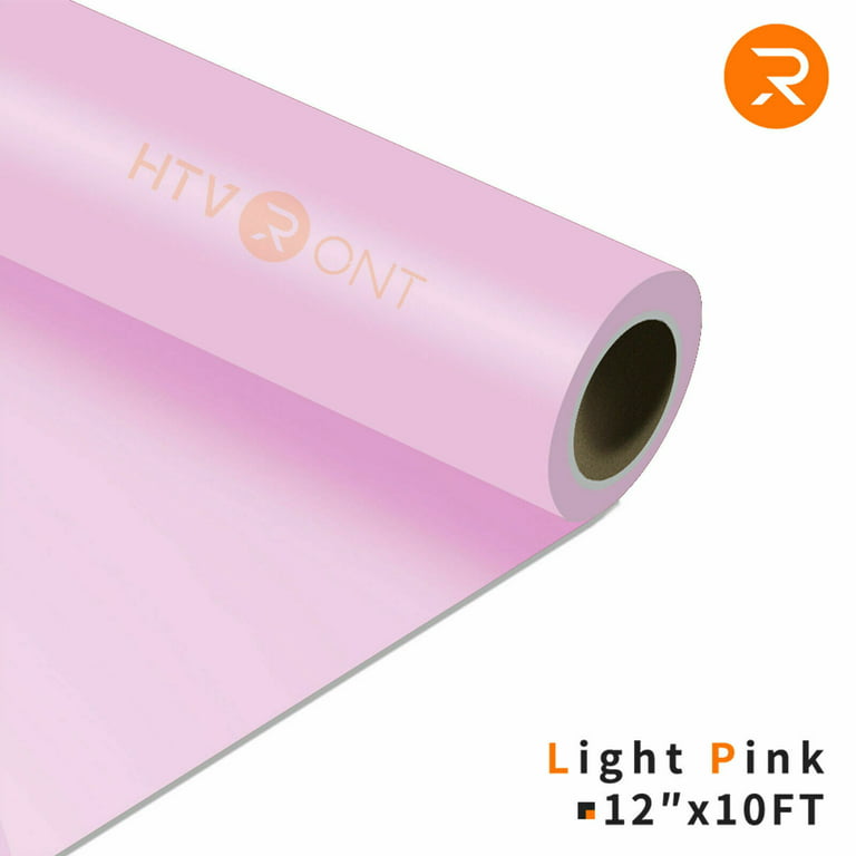 Light Pink Heat Transfer Vinyl Rolls-12 x 10FT Light Pink Iron on Vinyl  for Shirts,Light Pink Iron on for Cricut&All Cutter Machine-Easy to  Cut&Weed