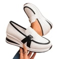 thumbnail image 4 of Willtoo Women's Platform Wedges Loafers Vintage Round Toe Comfortable Chunky Walking Orthopedic Shoes Slip-On Arch Support Business Shoes Lug Sole Casual Dress Walking Loafers, 4 of 5