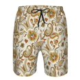 thumbnail image 4 of Yiaed Indian Paisley Print Men's Swim Trunks with Lining Quick Dry Sports Shorts Beach Shorts Boardshorts-, 4 of 5